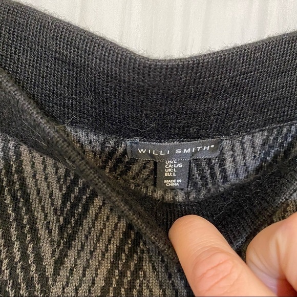 Willi Smith Knit Skirt Chevron Black & Gray Sz Large - Picture 4 of 7